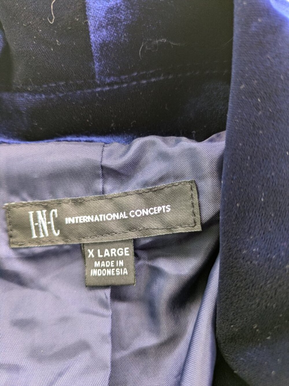 Vintage INC International Concepts Royal Blue Velvet Jacket XL - Picture 5 of 5